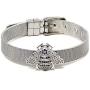Me Plus Women Fashion Stainless Steel Silver Gold Clear Rhinestones Charm Mesh Belt Buckle Bracelet Bangle