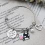 Funny Cow Gift Just A Girl Who Loves Cow Keychain Bracelet Cow Jewelry Cow Lover Gifts