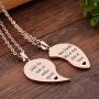MJartoria BFF Necklace for 2-Split Valentine Heart Necklace TOGETHER FOREVER NEVER APART Best Friends Pendant Friendship Necklace Set of 2 Gifts for Her