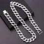 Cuban Link Necklace for Men - Hip Hop Necklace Iced Out with Bling Rhinestones, Fashion Accessory for Hip Hop Lovers Cuban Link Necklace for Men - Hip Hop Necklace Iced Out with Bling Rhinestones, Fashion Accessory for Hip Hop Lovers