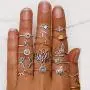 7-15pcs Silver Wave Star Moon Cute Knuckle Ring Sets for Women Teen Girls Vintage Boho Stackable Finger Toe Rings Pack 7-15pcs Silver Wave Star Moon Cute Knuckle Ring Sets for Women Teen Girls Vintage Boho Stackable Finger Toe Rings Pack