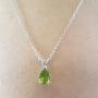 Dazzlingrock Collection 8x6 mm Pear Cut Ladies Solitaire Teardrop Pendant (Silver Chain Included), Sterling Silver