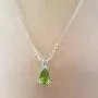 Dazzlingrock Collection 8x6 mm Pear Cut Ladies Solitaire Teardrop Pendant (Silver Chain Included), Sterling Silver
