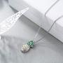 LUHE Pineapple Pendant Necklace,Pineapple Stud Earrings,Pineapple Threader Earrings,Sterling Silver Two-Tone Pineapple Jewelry Gift for Women Teens Girls