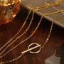 YEEZII Layered Necklace for Women Girls, 18k Gold Plated Dainty Layered Choker Necklace Handmade Coin Paperclip Pendant Adjustable Layering Chain for Women Girls Jewelry Gift (C)