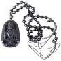 Arardo Natural Obsidian Pendant Necklace for Men Women