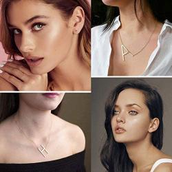 Cocadant Gold Large Initial Necklace,Gold Initial Bracelet,Gold CZ Initial Stud Earrings for Women Girls Men,Stainless Steel Letter Name Fashion Jewelry Set Gifts,Alphabet 26 A-Z
