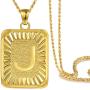 Andsion Initial Letter Pendant Necklace for Men Boy Women Girl, 18K Gold Plated A-Z 26 Capital Initial Necklace Letter Necklaces, Solid Rope Chains 22 Inches