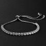 landau jewelry Womens Adjustable Pull Chain Tennis Bracelet