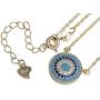 TONGZHE Blue Evil Eye Pendant Necklace in Sterling Silver 925 with Cubic Zirconia CZ and 16''+2'' Cable Chain