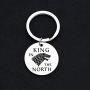 HOLLP GOT Inspired Jewelry House Stark Gift King in The North Keychain Gift for GOT Fans