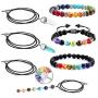 The Chakra Box - Chakra Necklace & Jewelry Complete Kit Essential Oil Lava Stone Bracelets & Gemstone Healing Crystal Necklaces l 7 Piece Complete Kit
