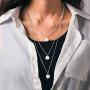 Geroki Dainty Pearl Layered Necklace Beaded Pendant Necklace Long Drop Chain Jewelry for Women and Girls(Silver)