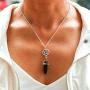 Yalice Vintage Quartz Healing Crystal Necklace Chain Pentacle Pendant Necklaces Jewelry for Women and Girls
