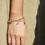 CIUNOFOR Evil Eye Charm Bracelet Gold Rose Gold Plated Stainless Steel Bead Link Italian Style for Women Girls
