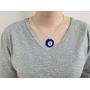 Evil Eye Necklace,Blue Turkish Glass Leather Rope Evil Eye Necklace for Women Men Lucky Protection