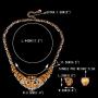 EVER FAITH Austrian Crystal Enamel Big Tiger Head Necklace Stud Earrings Set