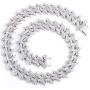 SONGCHANGJEWELRY Iced Out Chain Necklace for Men - Cuban Link Chain Necklace with Full Rhinestone 11MM/15MM/25MM Miami Choker Necklace Shining Hip Hop Accessories for Nightclub, Party, Daily