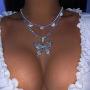 Ckecharfa Layered Rhinestone Pendant Necklace Sparkly Silver Butterfly Necklaces Chain Collar Full Crystal Choker Chains Adjustable Jewelry for Women and Girls