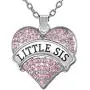 Mothers Day Jewelry Gifts, Mother Daughter Necklaces, Big Sis & Lil Sis Heart Necklace Set, Matching Sister Necklaces, Big & Little Sisters Jewelry