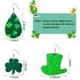 20 Pairs St Patricks Day Earrings Faux Leather Clover Earrings Lightweight Teardrop Earrings for Women