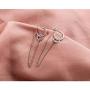 Double Circle Long Chain Tassel Small Hoop Dangle Earrings for Women Men Girls Sensitive Ear S925 Sterling Silver Fashion Unique Punk Threader Dangling Hanging Jewelry Gifts for Birthday Best Friend