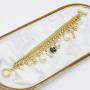Fashion Jewelry MISASHA Logo Gold Tone Chain Inspired Charm Bracelet for Women