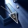 beautlace Double Triangle Letter Necklaces Silver/18K Gold/Black Gun Plated Initial Geometric Minimalist Pendant Alphabet Name Necklace Jewelry for Men and Women KP0158