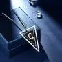 beautlace Double Triangle Letter Necklaces Silver/18K Gold/Black Gun Plated Initial Geometric Minimalist Pendant Alphabet Name Necklace Jewelry for Men and Women KP0158