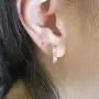 Dazzlingrock Collection 14K Round Gemstone & White Diamond Ladies Huggies Hoop Earrings, Yellow Gold