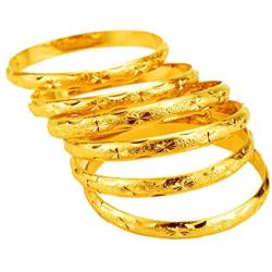 LAVI 18k Gold Plated Stackable Bangle Stainless Steel Open Cuff Bracelets for Women Jewelry,2.6''