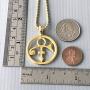 Male Female Soapstone Love Sex Icon Symbol Sign Prince Gold plated Pewter Unisex Womens Mens Boys Pendant Necklace Medallion Lucky Charm protection amulet for Men Women W Brass Ball Chain