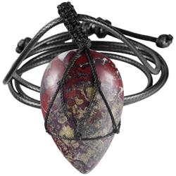 SUNYIK Handmade Bullet Teardrop Crystal Point Pendant Necklace for Women Men