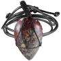 SUNYIK Handmade Bullet Teardrop Crystal Point Pendant Necklace for Women Men
