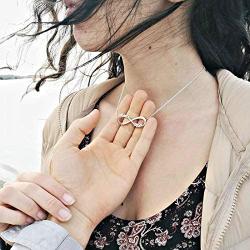 U7 Personalized Necklace Choker Charm Initials Naming Jewelry Platinum / 18K Gold Custom Any Name/Her Name/Double Names/Infinity 4 Family or BFF Names, Chain 16''-18''
