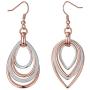 Kemstone Two Tone Rose Gold and Silver Multilayer Dangling Earring for Woman, 2.4 Inches
