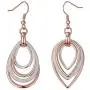 Kemstone Two Tone Rose Gold and Silver Multilayer Dangling Earring for Woman, 2.4 Inches Kemstone Two Tone Rose Gold and Silver Multilayer Dangling Earring for Woman, 2.4 Inches