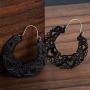 SERYNOW 8 Pairs Silver Black Bohemian Tribal Earring For Women Girls Sunflower Drop Dangle Earrings Black Heart Boho Vintage Earrings Mandala Flower Earrings