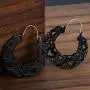 SERYNOW 8 Pairs Silver Black Bohemian Tribal Earring For Women Girls Sunflower Drop Dangle Earrings Black Heart Boho Vintage Earrings Mandala Flower Earrings