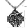 CANNE Odin Thors Hammer Mjolnir Raven Wolf Viking Norse Celtic Pendant Necklace Nordic Rune Amulet Classic Jewelry with 24 inch Chain