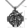 CANNE Odin Thors Hammer Mjolnir Raven Wolf Viking Norse Celtic Pendant Necklace Nordic Rune Amulet Classic Jewelry with 24 inch Chain