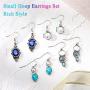 16 Pairs Crystal Drop Dangle Earrings Multicolor Crystal Dangle Hook Earrings Teardrop Pendant Hoop Earrings for Women Jewelry Set