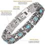 Wollet Jewelry Healthy Antique Style Blue Turquoise Magnetic Bracelets for Women