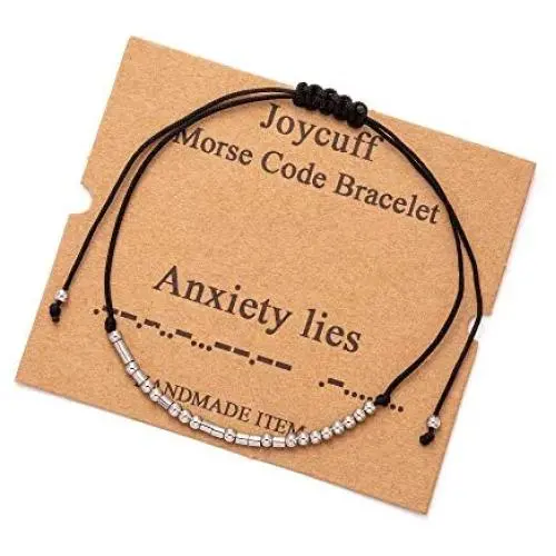 Joycuff Inspirational Morse Code Bracelets for Women Funny Mantra Christmas Birthday Gifts for Best Friend Sister Daughter Aunt Adjustable Beads Jewelry