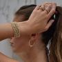 Beaded Bracelets for Women Stack Stretch Gold Silver Small Ball Beads Bracelets Dainty Paperclip Figaro Link Chain Bracelet Ankle for His and Her