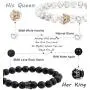 FIBO STEEL 4 Pcs Couples Bracelet for Men Women His & Her Stainless Steel Chain Crown Queen 8mm Beads Bracelets ?- (C:4 pcs a Set) FIBO STEEL 4 Pcs Couples Bracelet for Men Women His & Her Stainless Steel Chain Crown Queen 8mm Beads Bracelets ?- (C:4 pcs a Set)