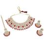 MUCH-MORE Indian Traditional Kundan Bridal Necklace Pearl & Colored Beads Bollywood Style Set for Women