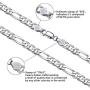 Savlano 925 Sterling Silver 6.5mm Italian Solid Figaro Link Chain Necklace With Gift Box For Men & Women - Made in Italy