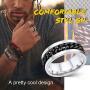 ChainsPro Sturdy Cuban Link/Spinner Rings for Men/Women, Can Engrave, Size 06-12, 18K Gold Tone/316L Stainless Steel/Black (Send Gift Box)