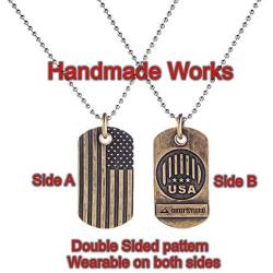 DBXII Mens Necklace, Handcrafted American Elements Flag Eagle Chain Copper Pendant Jewelry for Man Mens Boy Friend Gifts Classical